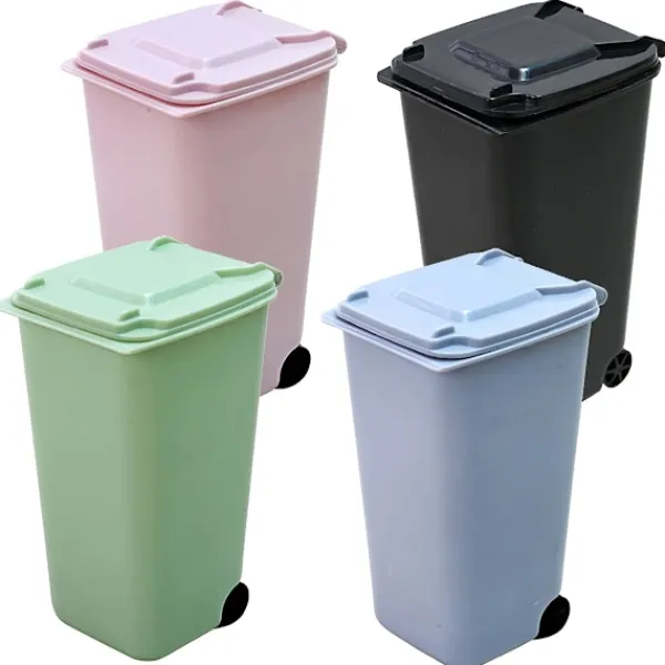 Online Bordskräpkorg med lock, Mini Skrivbordsavfallsbehållare Återvinningskorg, Liten Skräpkorg Skrivbord Mini, för Sminkhållare, Köksbord