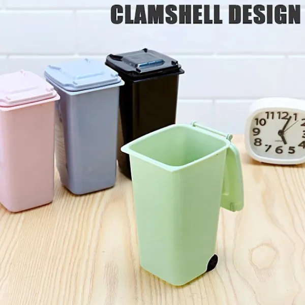 Online Bordskräpkorg med lock, Mini Skrivbordsavfallsbehållare Återvinningskorg, Liten Skräpkorg Skrivbord Mini, för Sminkhållare, Köksbord