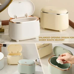 Sale Bordssopbehållare med lock, 19*12.5*14cm Mini skrivbordspapperskorg, liten papperskorg som används i vardagsrum, matsal, sovrum
