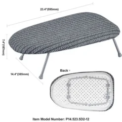 Hot DUOKU Bordstrykbräda för bord--Liten bordstrykbräda på 23,4x14,4 tum-med värmebeständig överdrag-100 % bomull överdrag