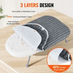 Hot DUOKU Bordstrykbräda för bord--Liten bordstrykbräda på 23,4x14,4 tum-med värmebeständig överdrag-100 % bomull överdrag