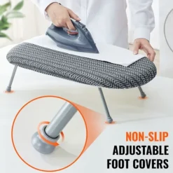 Hot DUOKU Bordstrykbräda för bord--Liten bordstrykbräda på 23,4x14,4 tum-med värmebeständig överdrag-100 % bomull överdrag