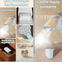 New LUNAVO Borstyringsborste - TD® - Handheld Dampfare - Ergonomisk - Lätt att transportera - Ånga