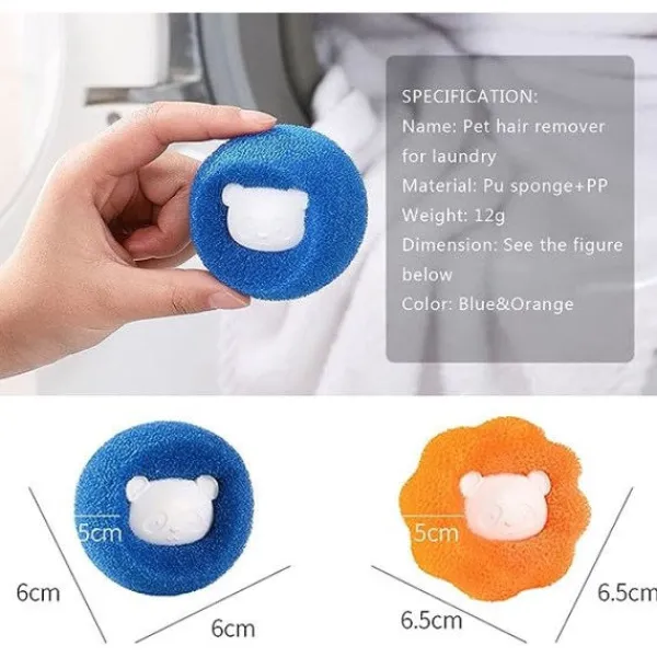 Sale Borttagning av husdjurshår för tvätt av tvättmaskin Husdjurshår Fångare Tvättmaskin Hår Fångare Tvättbollar Torktumlare Hund Katt Päls 6st