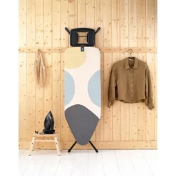 Best BRABANTIA Strykbräda C, 124x45 cm, robust ångjärn - Spring Bubbles Vårens bubblor Svart, Blå, Vit, Gul