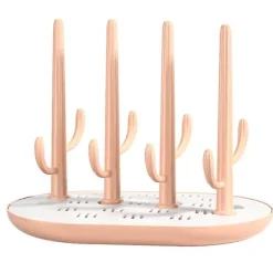 Hot Bärbar antibakteriell torkställning för flaskor med avtagbar droppbricka 1 st grön