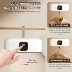 Online Bärbar Elektrisk Klädtork, Mini Hopfällbar Torktumlare, Liten Klädtork, 480 Min Timer och PTC Värmefunktion, för Lägenhet, Resa, Studentboende, Husbil | Fyndiq