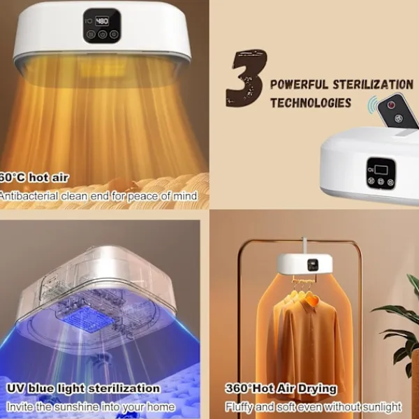 Online Bärbar Elektrisk Klädtork, Mini Hopfällbar Torktumlare, Liten Klädtork, 480 Min Timer och PTC Värmefunktion, för Lägenhet, Resa, Studentboende, Husbil | Fyndiq