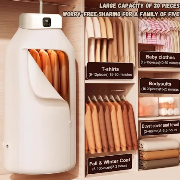 Online Bärbar Elektrisk Klädtork, Mini Hopfällbar Torktumlare, Liten Klädtork, 480 Min Timer och PTC Värmefunktion, för Lägenhet, Resa, Studentboende, Husbil | Fyndiq