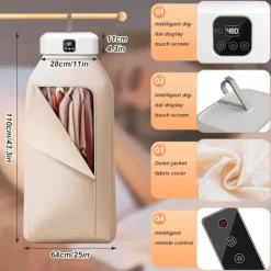 Bärbar Elektrisk Klädtork, Mini Hopfällbar Torktumlare, Liten Klädtork, 480 Min Timer och PTC Värmefunktion, för Lägenhet, Resa, Studentboende, Husbil | Fyndiq