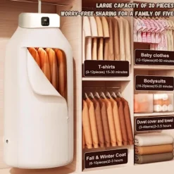 Bärbar Elektrisk Klädtork, Mini Hopfällbar Torktumlare, Liten Klädtork, 480 Min Timer och PTC Värmefunktion, för Lägenhet, Resa, Studentboende, Husbil | Fyndiq