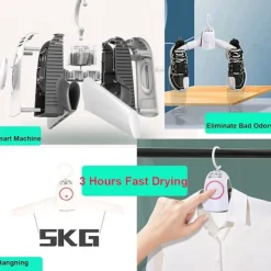 Online Bärbar elektrisk klädtork, snabb skotork, 2 i 1 smart hopfällbar stöveltork