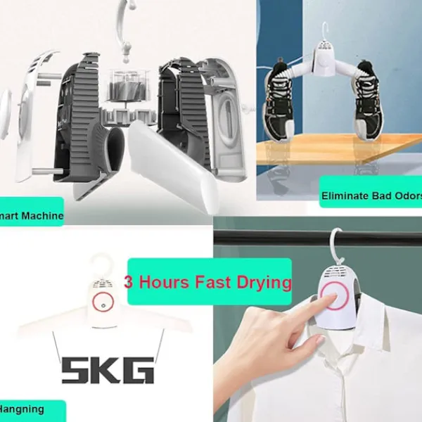 Online Bärbar elektrisk klädtork, snabb skotork, 2 i 1 smart hopfällbar stöveltork