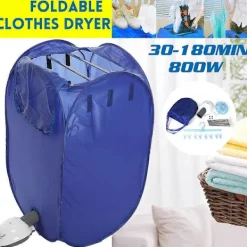 Discount Bärbar Elektrisk Klädtork Vikbar Rese Air-O-Dry Kläder Varm Klädtork Garderob med Tillbehör - EU-kontakt blå blue