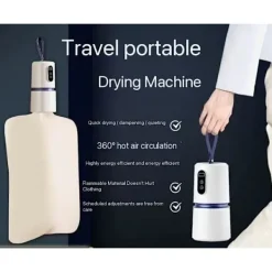 Clearance Bärbar Elektrisk Torktumlare 200W med Torkpåse & Krok, Perfekt för Resenärer