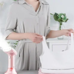 Best Bärbar Handhållen Kläd- och Tygångare, Ångmunstycke, rosa EU-kontakt