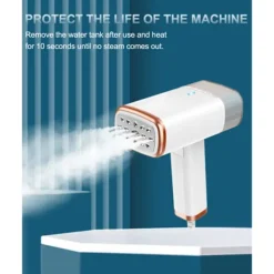 Clearance Bärbar Handhållen Klädstrykare - Snabb Uppvärmning, med Borste & Mätkopp - Rynkremover för Hemmet, Kontoret och Resor