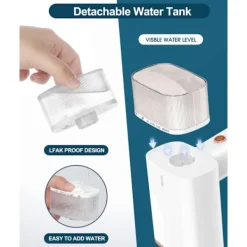 Clearance Bärbar Handhållen Klädstrykare - Snabb Uppvärmning, med Borste & Mätkopp - Rynkremover för Hemmet, Kontoret och Resor