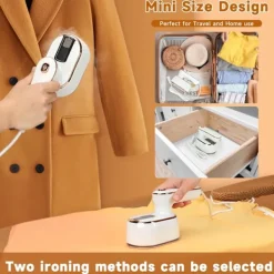 Hot Bärbar Handhållen Ångare 1000W 20S Snabb Uppvärmning Rese Klädångare med Våt och Torr Strykfunktion Vikbar Mini Klädångare Vit