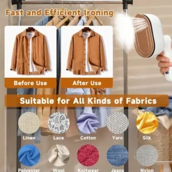 Hot Bärbar Handhållen Ångare 1000W 20S Snabb Uppvärmning Rese Klädångare med Våt och Torr Strykfunktion Vikbar Mini Klädångare Vit