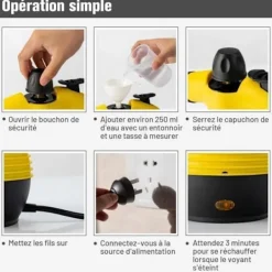 Sale COSTWAY Bärbar Handhållen Ångtvätt 900-1050W för Vägglöss Vattentank 350ML under Tryck 3 Bar Hem/Bil Gul