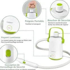 Online COSTWAY Bärbar Handhållere Steam Cleaner 1000W Sängbuggar - 300ml Tank 10 Tillbehör Temperatur 95°C 3 Bar Vit+grön