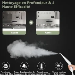 Online COSTWAY Bärbar Handhållere Steam Cleaner 1000W Sängbuggar - 300ml Tank 10 Tillbehör Temperatur 95°C 3 Bar Vit+grön