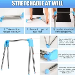 Sale Bärbar hopfällbar klädställning, Retraktil tvättställ, Hopfällbar golvställning, Hängare, Kappställ