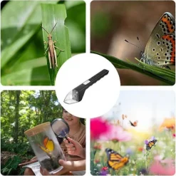 Online Bärbar Insektsfångare med Betraktare Transparent Kontaktlös Flugfångare Klämma Barn Naturleksaker Bi