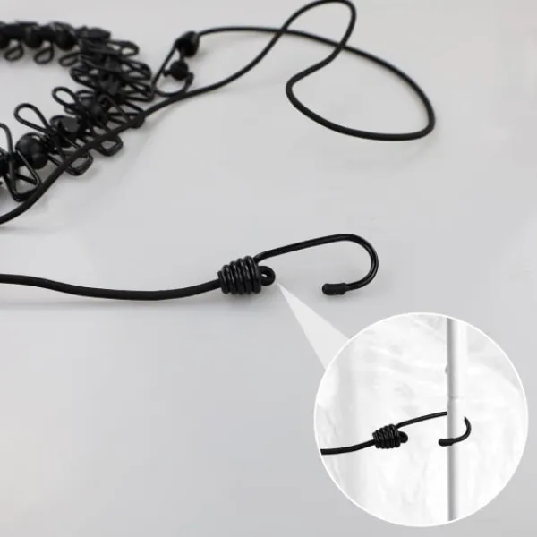 Outlet Bärbar Klädlina, Justerbar Infällbar Klädlina Vindtät Rep Klädlina med 12 Klämmor för Camping Resor Kläder Tvätt Torkning Utomhus