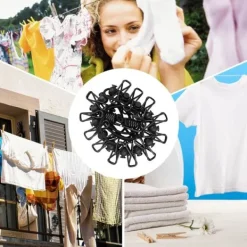 Outlet Bärbar Klädlina, Justerbar Infällbar Klädlina Vindtät Rep Klädlina med 12 Klämmor för Camping Resor Kläder Tvätt Torkning Utomhus