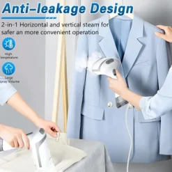 New Bärbar Klädångare Strykjärn för Kläder, 1500W Handhållen Klädångare med 300ml Avtagbar Vattentank, Snabb Uppvärmning