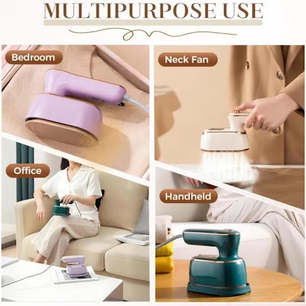 Best Bärbar Klädångare Strykjärn, 1000W Dubbla Ånglägen & 180° Flexibelt Munstycke, Kompakt Handhållen Design för Resor och Affärer, Lila Co White