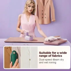 Best Bärbar Klädångare Strykjärn, 1000W Dubbla Ånglägen & 180° Flexibelt Munstycke, Kompakt Handhållen Design för Resor och Affärer, Lila Co White
