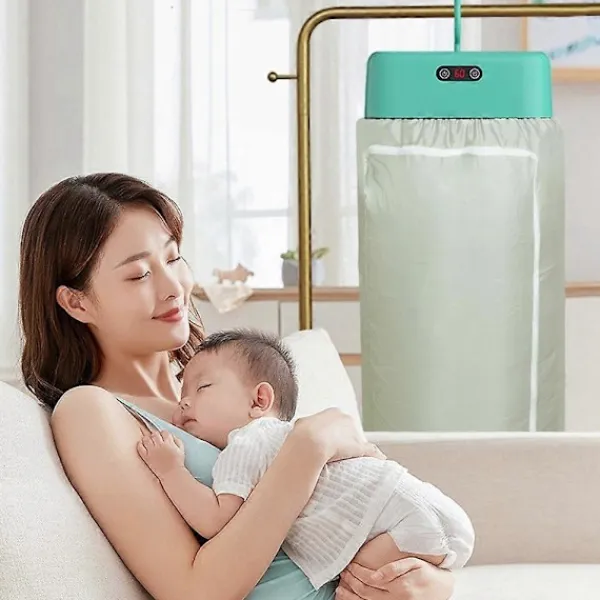 Online Bärbar Klädtork för Lägenhet Husbil Resa Hopfällbar Mini Torkmaskin för Lätta Kläder Babykläder EU-kontakt A