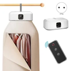 Discount Bärbar Klädtork, Mini Tvättmaskinstorkar med Fjärrkontroll, Liten Kompakt Vikbar Elektrisk Torkmaskin EU-kontakt