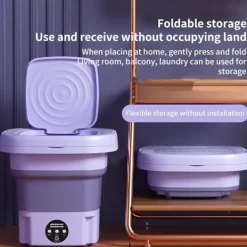 Best Bärbar 8L Hopfällbar Mini Tvättmaskin, Mini Tvättmaskin och Torktumlare ‘-M