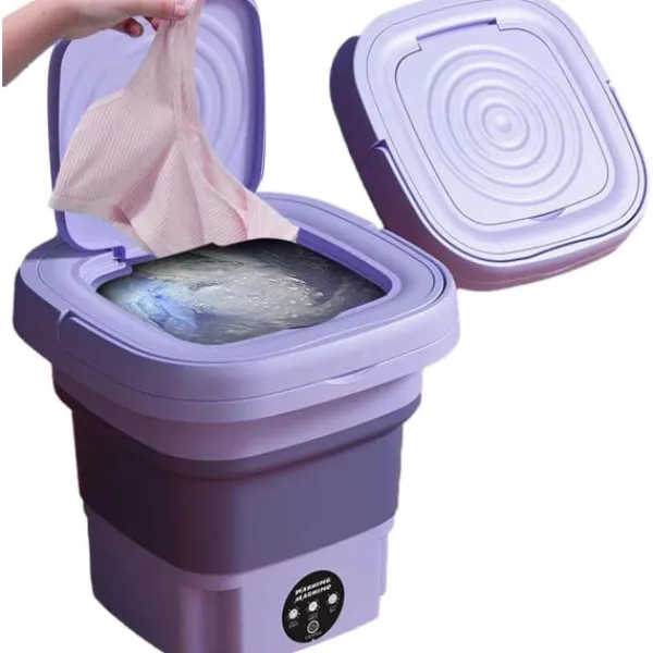 Clearance Bärbar 8L Hopfällbar Mini Tvättmaskin, Mini Tvättmaskin och Centrifugering