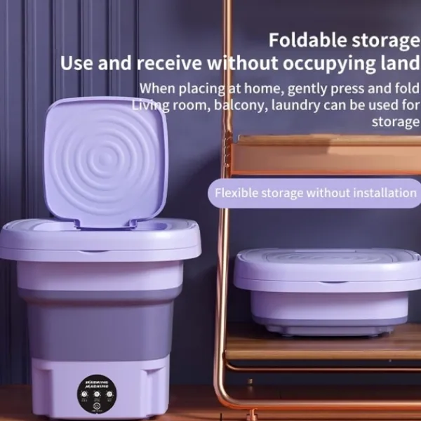 Clearance Bärbar 8L Hopfällbar Mini Tvättmaskin, Mini Tvättmaskin och Centrifugering