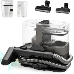 Hot COSTWAY Bärbar Mattvätt 1800W -Kallt/Varmt Vatten, Sterilisering, Dampfunktion-17 kPa-Tank 1,1 L-Slang 1,6 M-2 i 1 Borstar