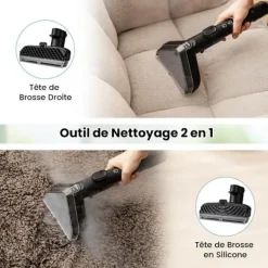 Hot COSTWAY Bärbar Mattvätt 1800W -Kallt/Varmt Vatten, Sterilisering, Dampfunktion-17 kPa-Tank 1,1 L-Slang 1,6 M-2 i 1 Borstar