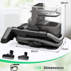 Hot COSTWAY Bärbar Mattvätt 1800W -Kallt/Varmt Vatten, Sterilisering, Dampfunktion-17 kPa-Tank 1,1 L-Slang 1,6 M-2 i 1 Borstar