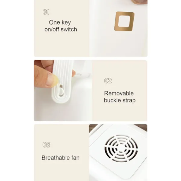 Hot Bärbar Mini Torktumlare med Inbyggd Torkpåse för Resor och Hemmabruk Vit 70x70 cm