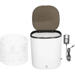Hot Bärbar Mini Tvättmaskin 4.5L Liten Turbintvättmaskin med Centrifugalkorg för Resor Lägenhet Husbil 100 till 240V Vit EU-kontakt