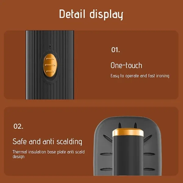 New Bärbar Reseångare för Kläder Mini Ångstrykjärn 180° Roterbart Handhållet Ångstrykjärn för Tyg Cl