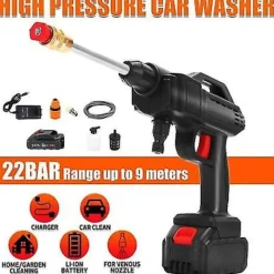 FMYSJ Bärbar Sladdlös Högtryckstvätt Jet Vatten Tvätt Rengöringspistol (FMY) A 1PCS 24VF battery