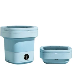 Outlet Bärbar tvättmaskin, 11L 2 i 1 hopfällbar tvättmaskin och torktumlare blue