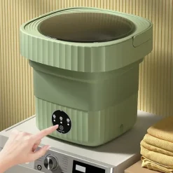 Clearance Bärbar tvättmaskin, 11L 2-i-1 hopfällbar tvättmaskin och centrifugering – max blue