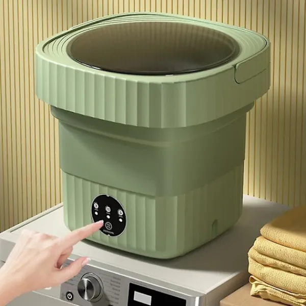 Discount Bärbar Tvättmaskin, 11L 2-i-1 Hopfällbar Tvättmaskin och Torktumlare-FS3- green