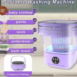 Sale Bärbar Tvättmaskin, 11L 2-i-1 Vikbar Tvättmaskin och Centrifug green[CO]